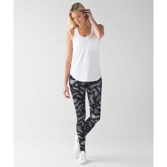 Lululemon Wunder Under Pant Hi-Rise Warp Ice Grey Black Leggings 6 - Picture 1 of 7